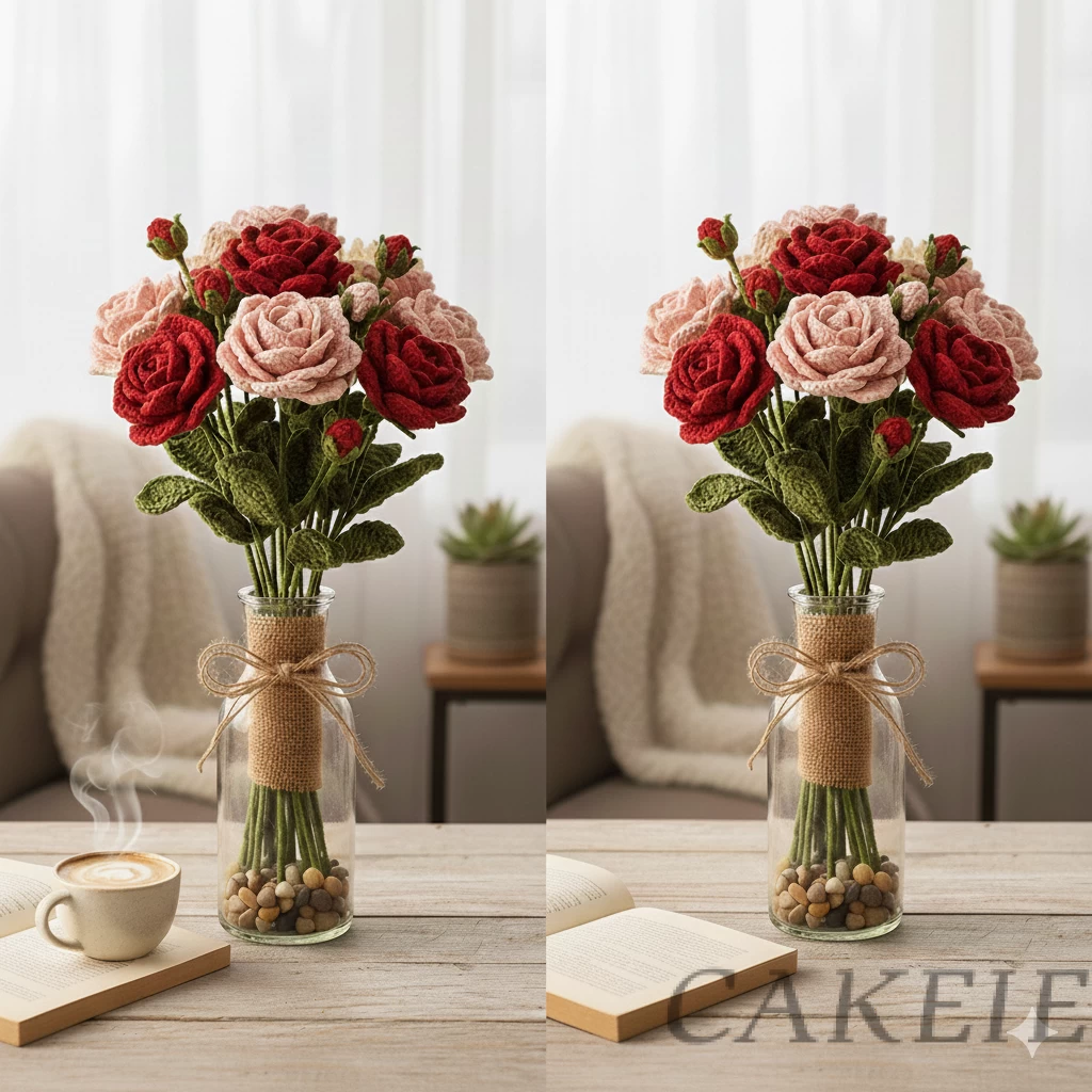 Handcrafted Crochet Rose Bouquet